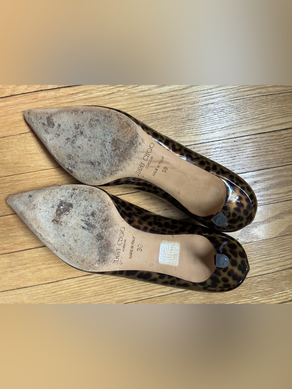 Jimmy Choo Leopard Patent Pointed-Toe kitten heel - Picture 5 of 7